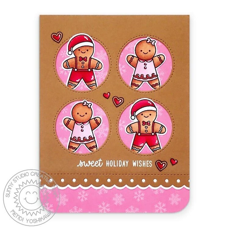Sunny Studio Christmas Cookies Card by Mendi Yoshikawa