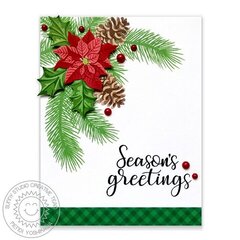 Sunny Studio Stamps Christmas Trimmings Holiday Card by Mendi Yoshikawa