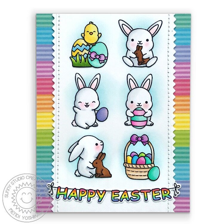 Sunny Studio Stamps Chubby Bunny Easter Card by Mendi Yoshikawa