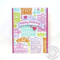 Sunny Studio Stamps City Streets Card by Mendi Yoshikawa