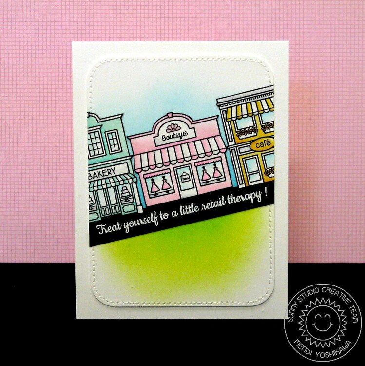 Sunny Studio Stamps City Streets Card by Mendi Yoshikawa