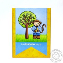 Sunny Studio Comfy Creatures Monkey Card by Mendi Yoshikawa