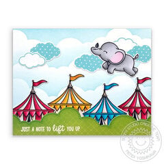 Sunny Studio Country Carnival Dumbo Inspired Card by Mendi Yoshikawa