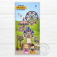 Sunny Studio Country Carnival Theme Park Slimline Card