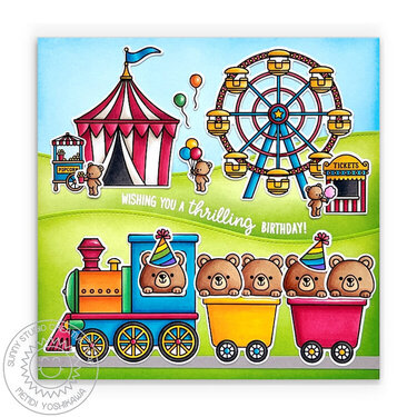 Sunny Studio Country Carnival Square Card by Mendi Yoshikawa