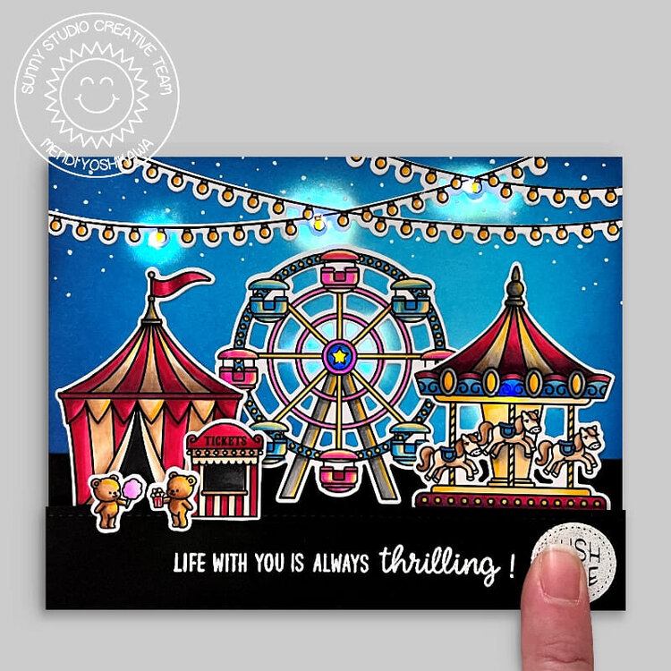 Sunny Studio Country Carnival Interactive Light-up Card