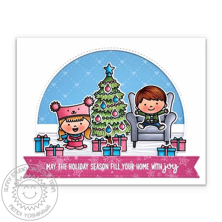 Sunny Studio Cozy Christmas Card by Mendi Yoshikawa