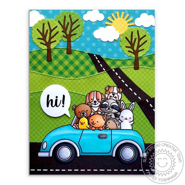 Sunny Studio Stamps Cruising Critters Card by Mendi Yoshikawa