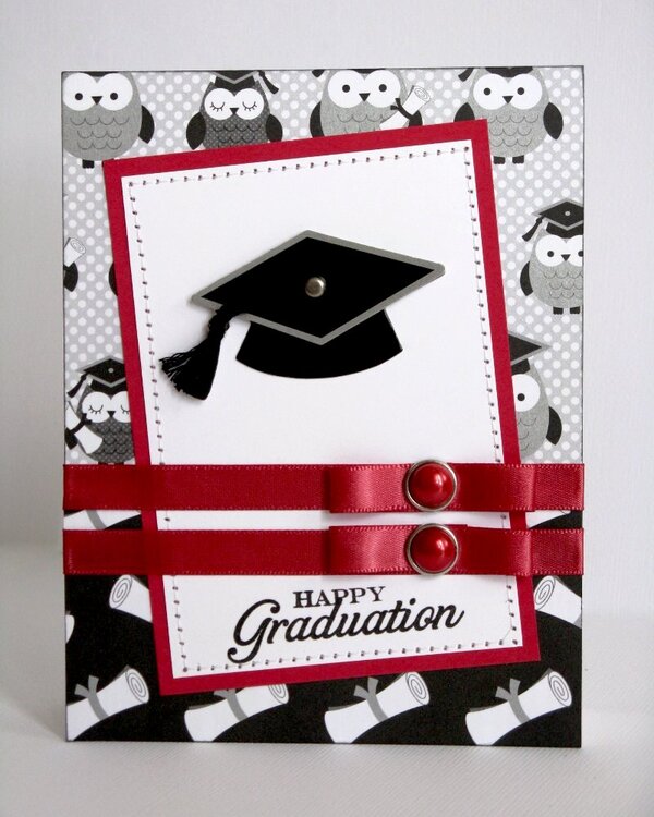 Doodlebug Cap &amp; Gown Graduation Card by Mendi Yoshikawa
