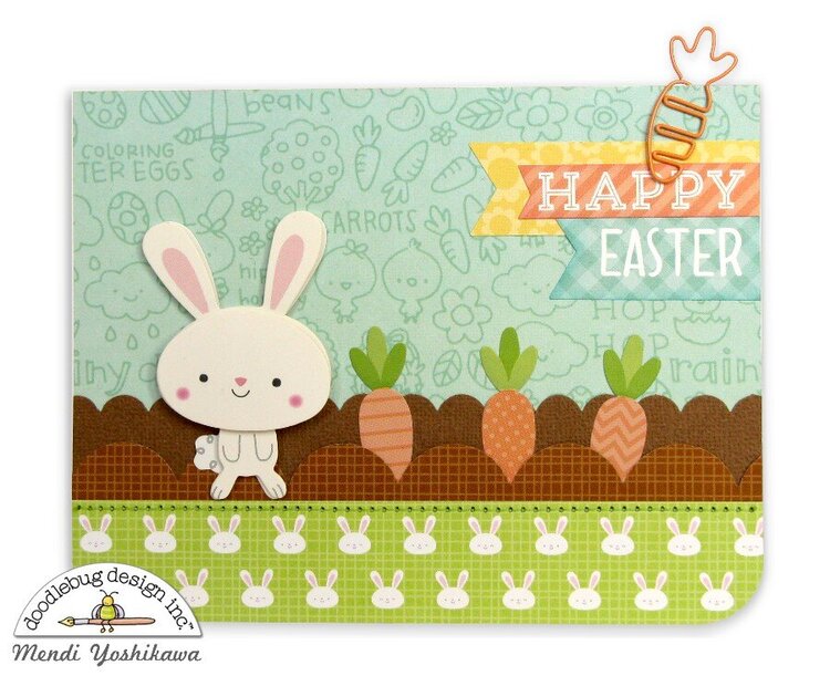 Doodlebug Easter Express Carrot Garden Card by Mendi Yoshikawa