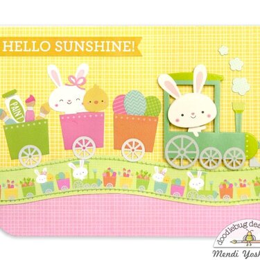 Doodlebug Easter Express Bunny Train Card by Mendi Yoshikawa