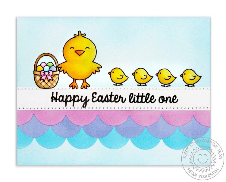 Sunny Studio A Good Egg Chick Easter Card by Mendi Yoshikawa