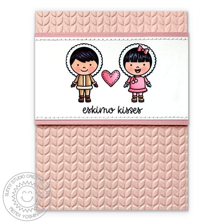 Sunny Studio Stamps Eskimo Kisses Card by Mendi Yoshikawa