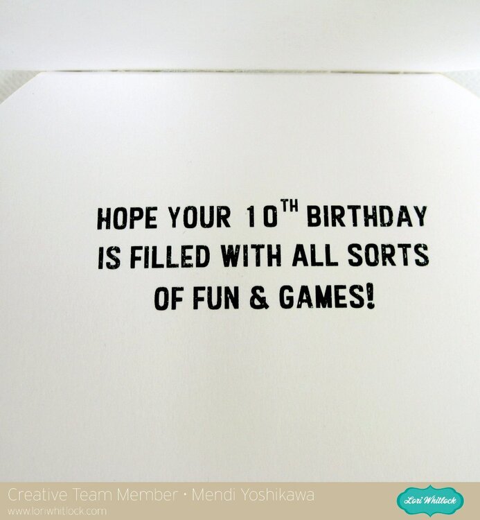 Lori Whitlock Game Spinner Birthday Card by Mendi Yoshikawa