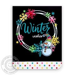 Sunny Studio Feeling Frosty Holiday Snowman Card by Mendi Yoshikawa