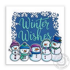 Sunny Studio Feeling Frosty Holiday Snowman Card by Mendi Yoshikawa