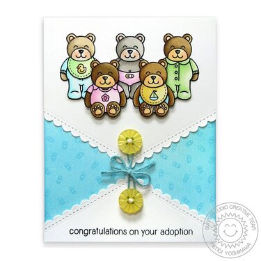 Baby Bear &amp; Fishtail Banners II Card by Mendi Yoshikawa