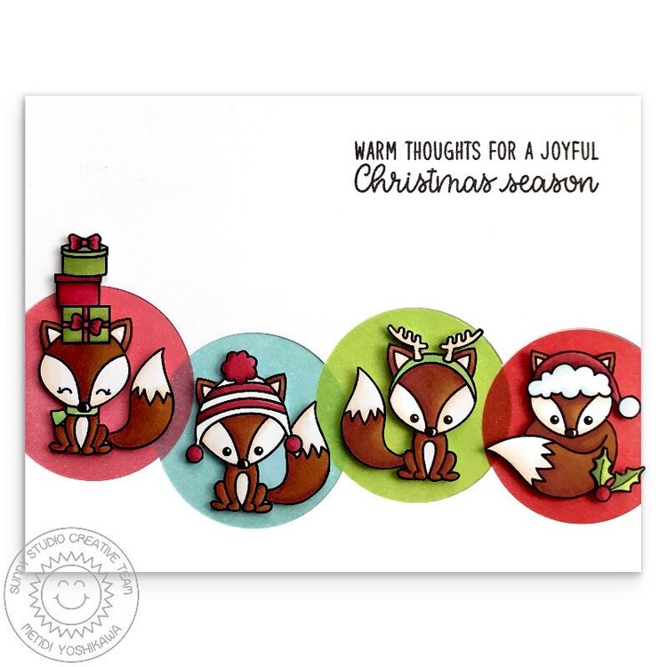 Sunny Studio Stamps Foxy Christmas Fox Card by Mendi Yoshikawa