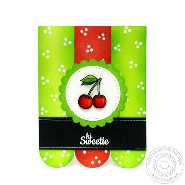 Sunny Studio Fresh &amp; Fruity Cherry Card by Mendi Yoshikawa