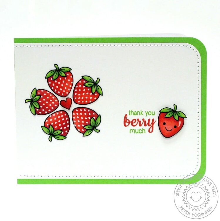 Sunny Studio Fresh &amp; Fruity Strawberry Card by Mendi Yoshikawa