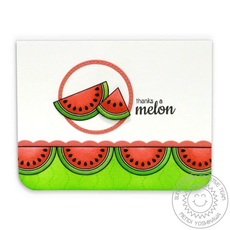 Sunny Studio Fresh &amp; Fruity Watermelon Card by Mendi Yoshikawa