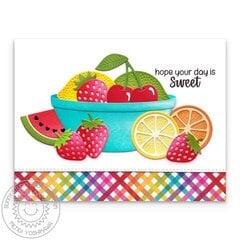 Sunny Studio Summer Fruit Bowl Sweet Day Card by Mendi Yoshikawa
