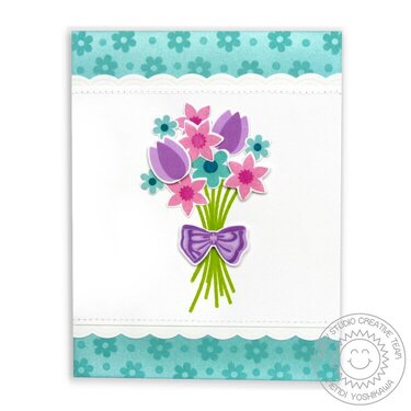 Sunny Studio Friends & Family Flower Bouquet Card by Mendi