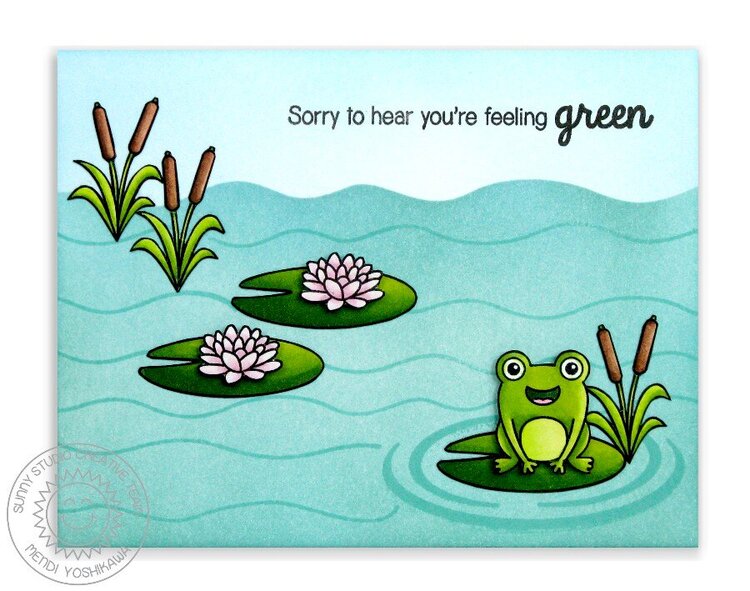 Sunny Studio Froggy Friends Card by Mendi Yoshikawa