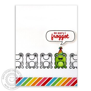 Sunny Studio Froggy Friends Birthday Card by Mendi Yoshikawa