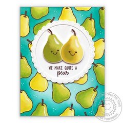 Sunny Studio Fruit Cocktail Pear Card by Mendi Yoshikawa
