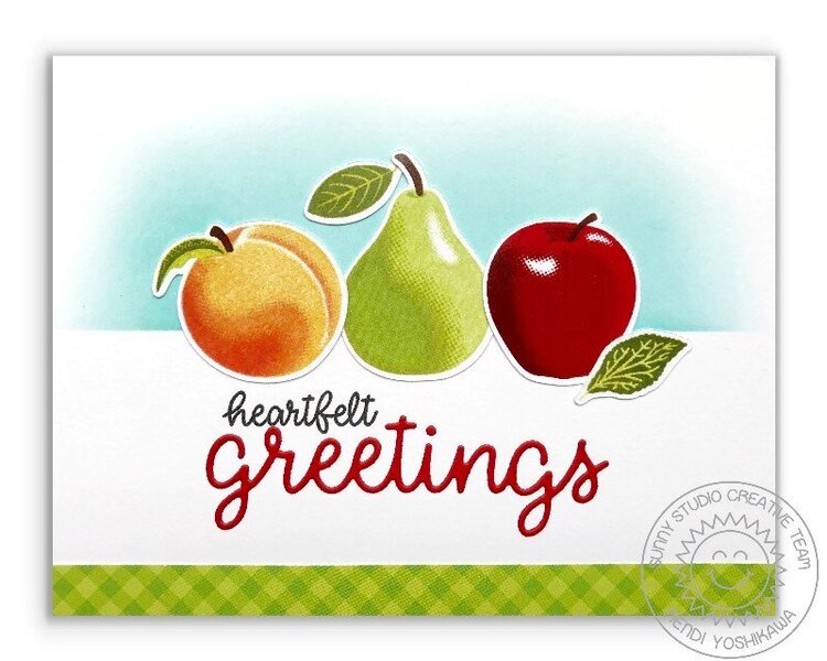 Sunny Studio Fruit Cocktail Heartfelt Greetings Card by Mendi Yoshikawa