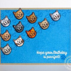 Sunny Studio Furever Friends Cat Card by Mendi Yoshikawa