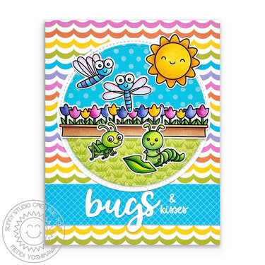 Sunny Studio Garden Critters Bugs &amp; Kisses Card by Mendi Yoshikawa