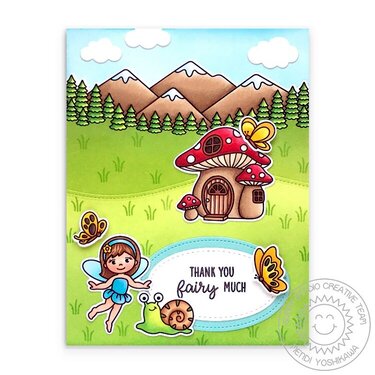 Sunny Studio Stamps Garden Fairy Card by Mendi Yoshikawa