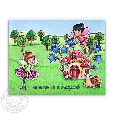 Sunny Studio Stamps Garden Fairy Card by Mendi Yoshikawa