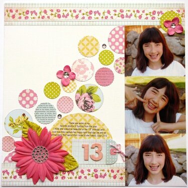 Girls Paperie 13th Birthday Layout by Mendi Yoshikawa