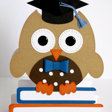 Graduation Owl Shaped Card by Mendi Yoshikawa