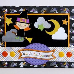 Doodlebug Halloween Parade Witch Card by Mendi Yoshikawa