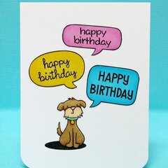 Lawn Fawn Dog Birthday Card by Mendi Yoshikawa