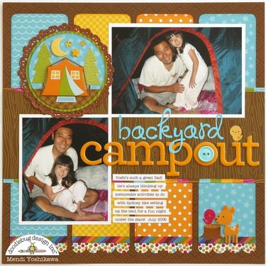 A Doodlebug Happy Camper Layout by Mendi Yoshikawa