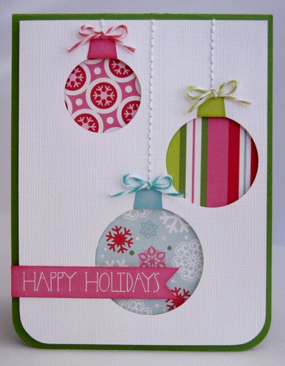 Echo Park Happy Holidays Ornament Card by Mendi Yoshikawa