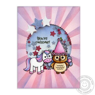 Sunny Studio Stamps Owl Fairy Princess Card by Mendi Yoshikawa