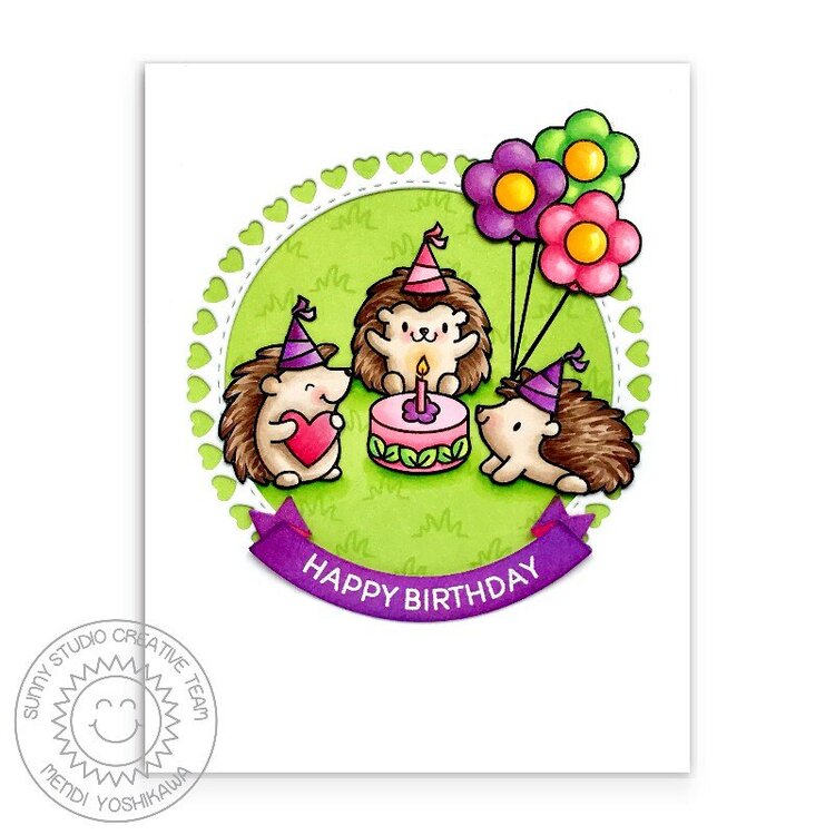 Heffy Doodle Hedgehog Birthday Card by Mendi Yoshikawa