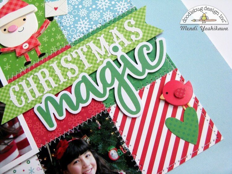 Doodlebug Here Comes Santa Claus Layout by Mendi Yoshikawa