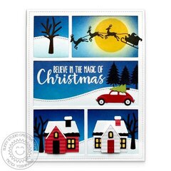 Sunny Studio Stamps Here Comes Santa Christmas Card by Mendi Yoshikawa