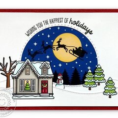 Sunny Studio Stamps Here Comes Santa Christmas Card by Mendi Yoshikawa