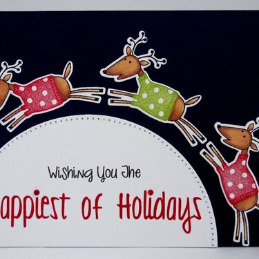 A Hero Arts Reindeer Christmas Card by Mendi Yoshikawa
