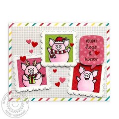 Sunny Studio Stamps Hogs & Kisses Pig Card by Mendi Yoshikawa