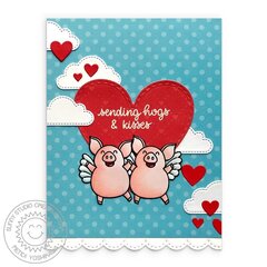 Sunny Studio Stamps Hogs & Kisses Pig Card by Mendi Yoshikawa