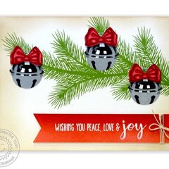 Sunny Studio Holiday Style Jingle Bell Christmas Card by Mendi